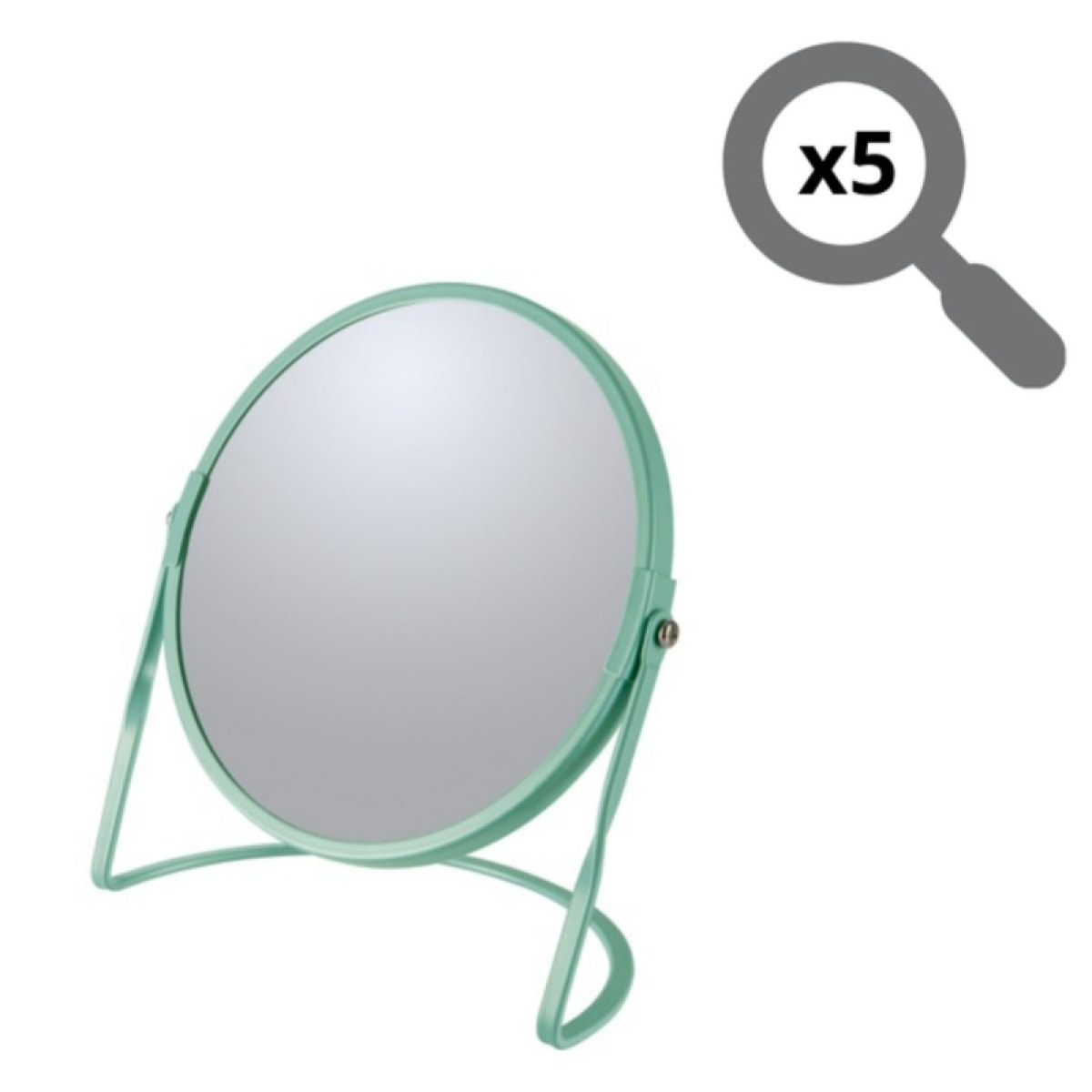 Miroir grossissant sur pied Acier AKIRA Vert mat Spirella