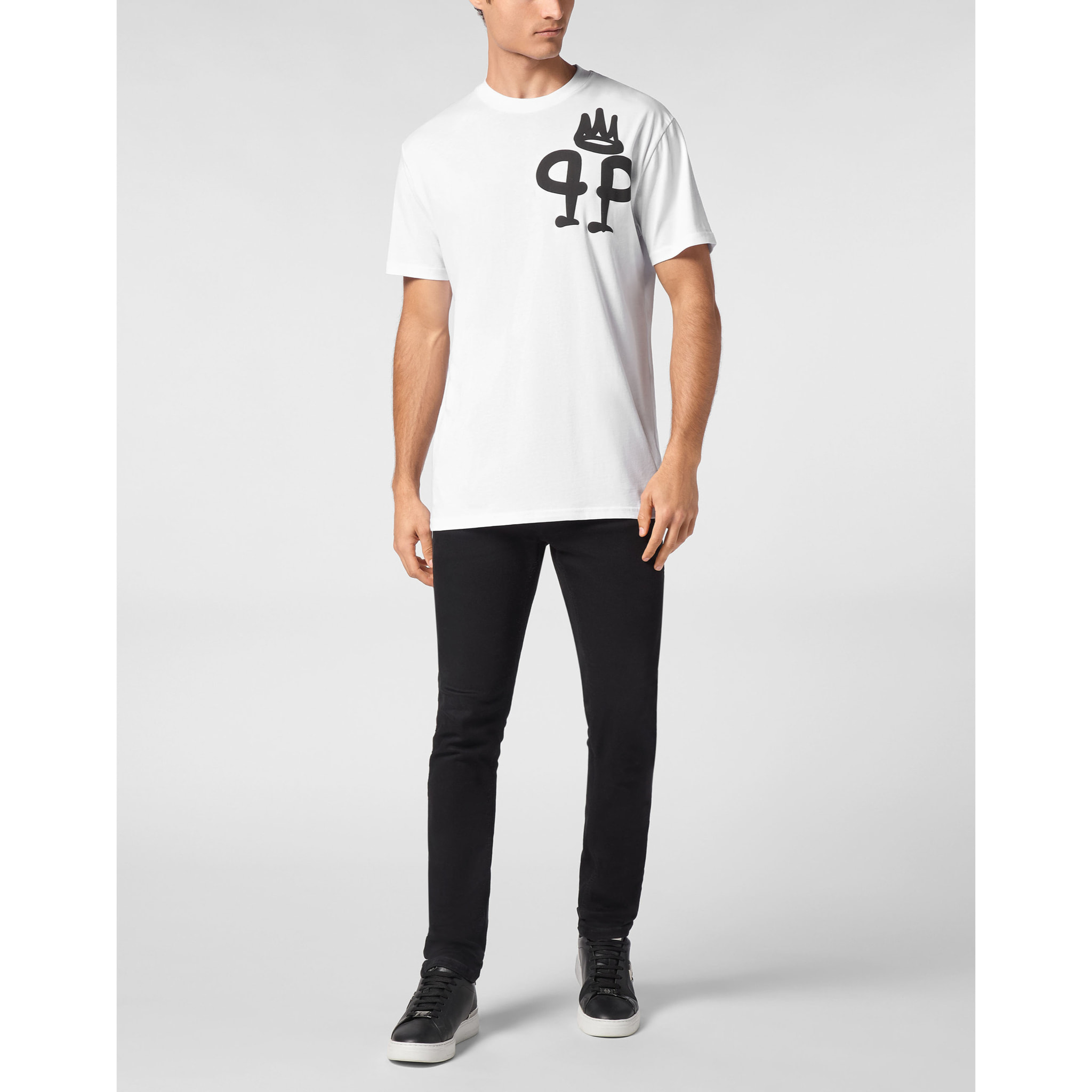 PHILIPP PLEIN Camiseta de cuello redondo y manga corta KING PLEIN