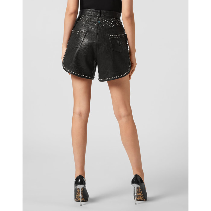 PHILIPP PLEIN Pantalones cortos de cuero