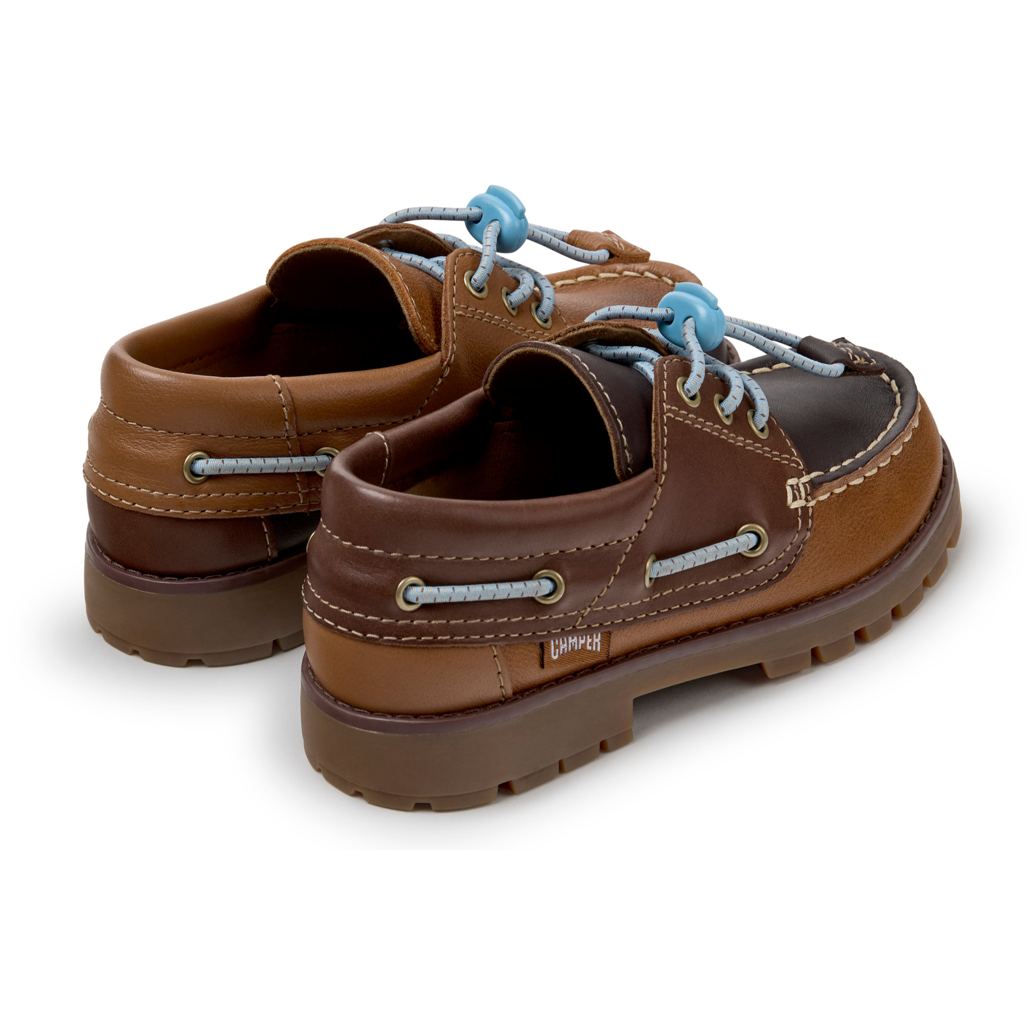 Zapatos de cordones - CAMPER Compas Twins - Marron - Piel lisa