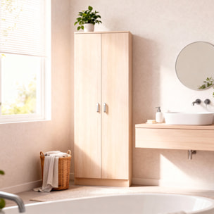 Armadio Multiuso A 2 Ante Armadietto Mobile Contenitore Salvaspazio Con Ripiani Regolabili Ingresso Camera Bagno e Lavanderia 180 x 73 x 37 Cm Rovere