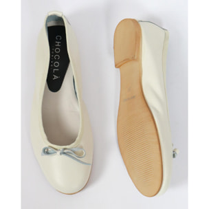 BALLERINA CHOCOLA' VERA PELLE OFF WHITE