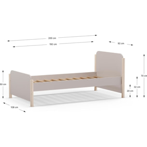 Lit enfant avec tête de lit en bois - BASTIEN