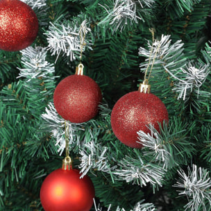 Paquete de 100 bolas color rojo de navidad en diferentes acabados y tamaños