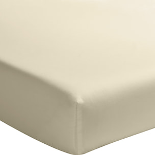 Drap Housse - Bonnet 30cm 100% Percale De Coton Lavé écru