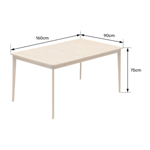 Table rectangulaire 160cm en acacia SIMILAN