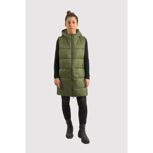 Chaleco para mujer ECOON Barcelona Long Vest - verde oscuro