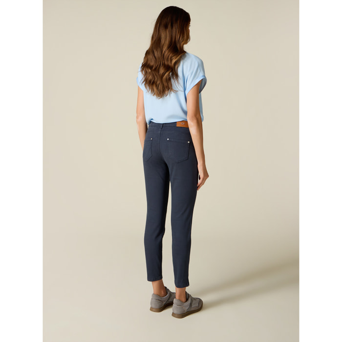 Oltre - Pantaloni skinny con catena metallica - Blu