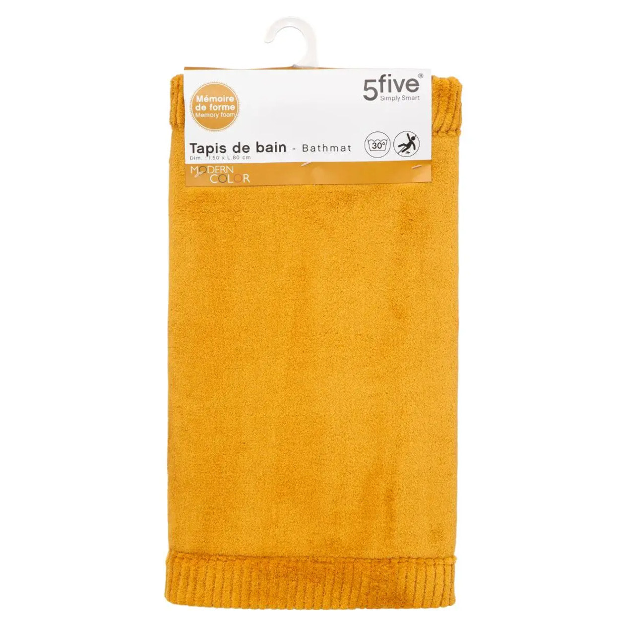 Tapis de bain 80x50 cm Jaune moutarde Modern Color