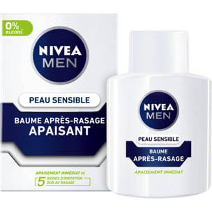 Pack de 2 - NIVEA MEN - PEAU SENSIBLE Baume Après-Rasage 100ml