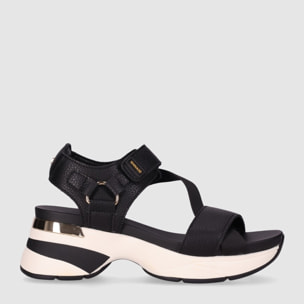 Sandalias de Piel - Negro - Tacón: 6 cm