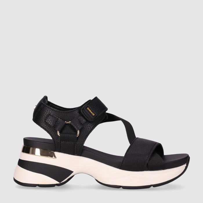 Sandalias de Piel - Negro - Tacón: 6 cm