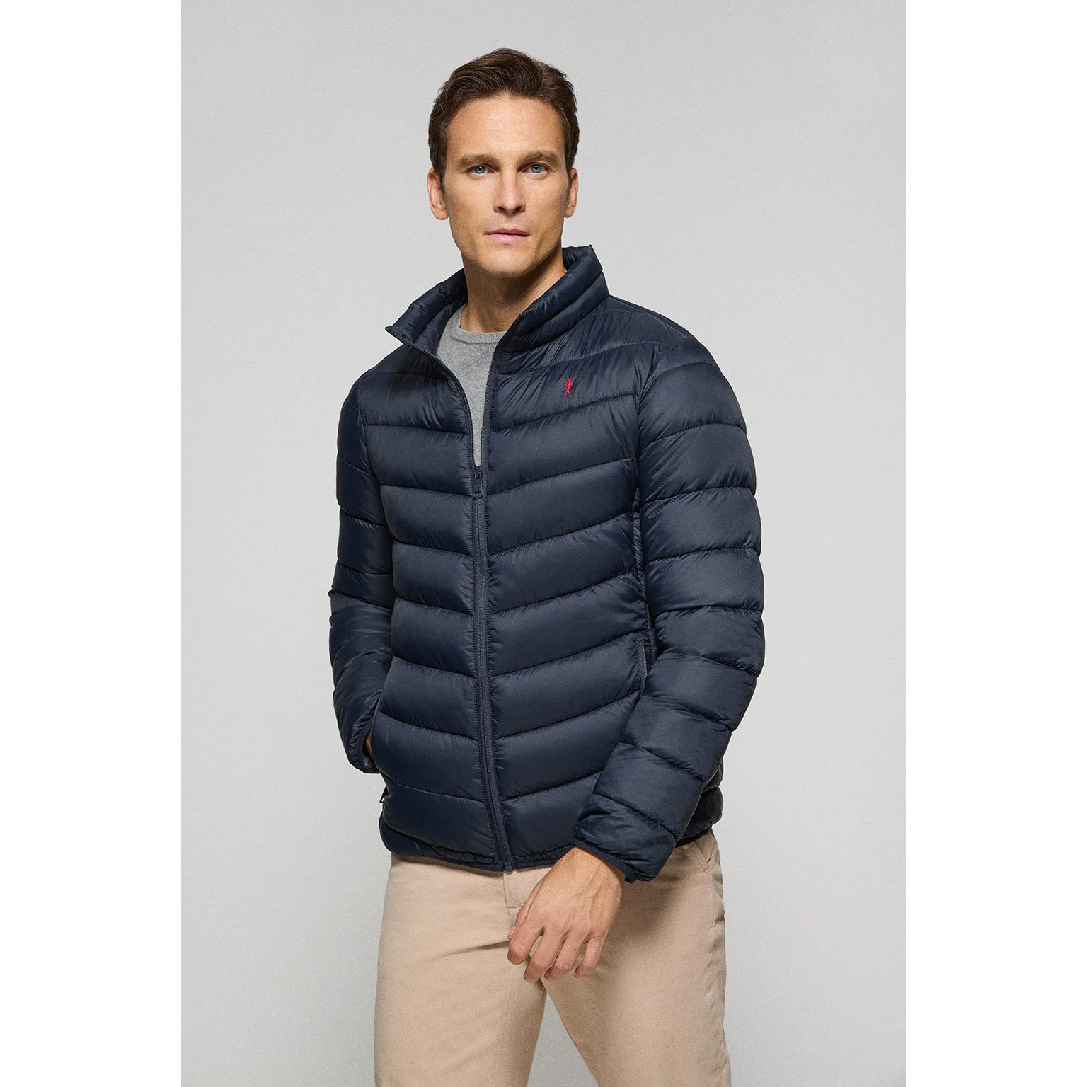 Giacca ultraleggera Chase blu marino a con ricamo Rigby Go