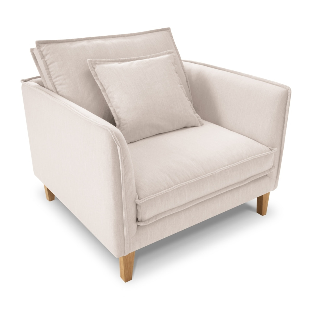 Fauteuil xl "Provence" en tissu structurel beige clair