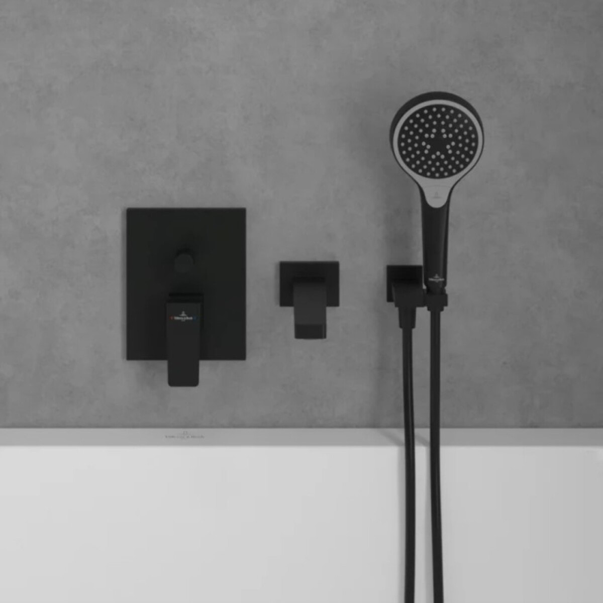 Mitigeur mécanique encastré avec inverseur Architectura Square Noir mat