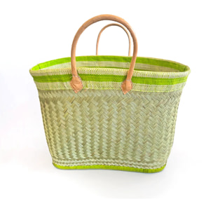 Panier artisanal de Madagascar - Sava GM Vert anis