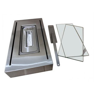 Chimenea de etanol de sobremesa con dos pantallas de cristal templado ALGEIROS INOX PURLINE 750 W