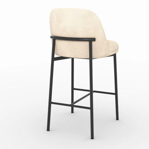 Lot de 2 chaises pour îlot central 67 cm en tissu beige - Noah