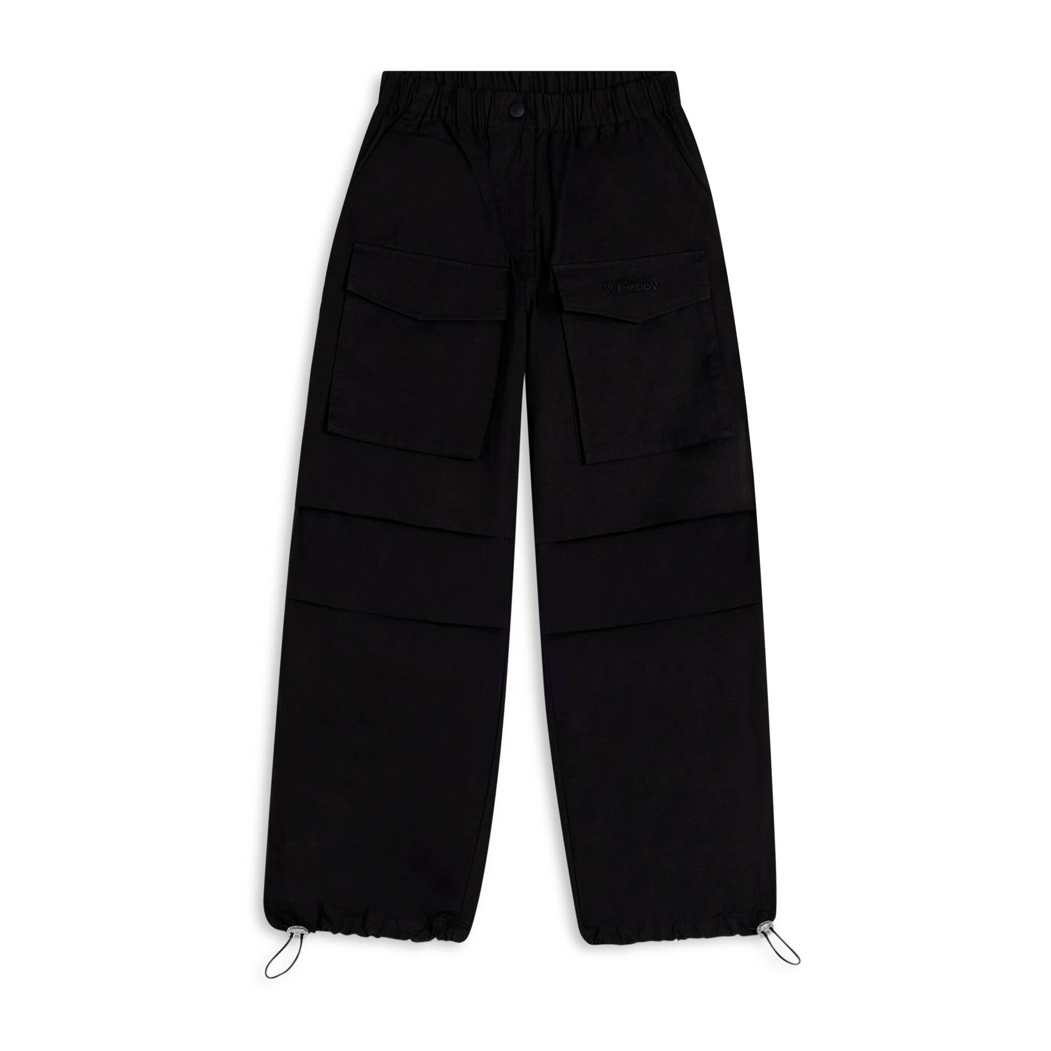 Pantaloni cargo in popeline con tasche frontali