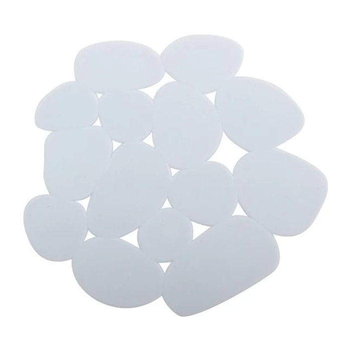 Lot de 4 Tapis antiderapants de douche ou baignoire PVC GALETS 12x13cm Blanc MSV