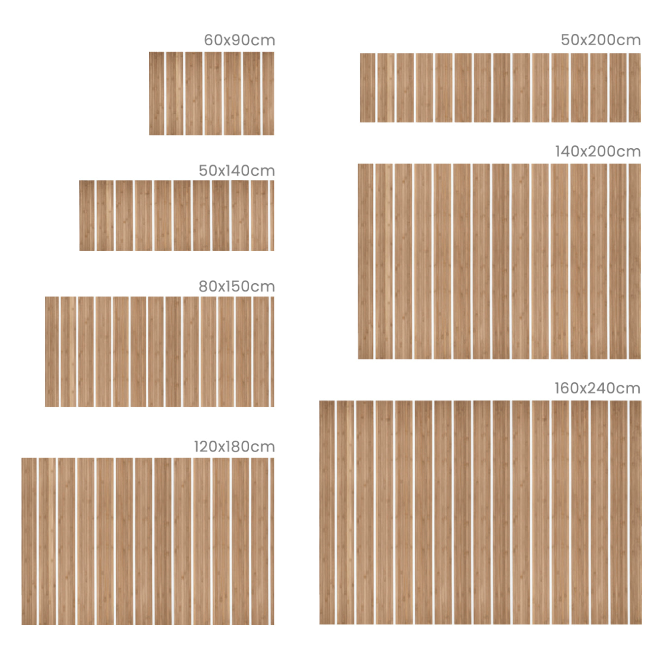 Tapis BAMBOO COOL Lignes Naturel-Blanc