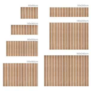 Tapis BAMBOO COOL Lignes Naturel-Blanc
