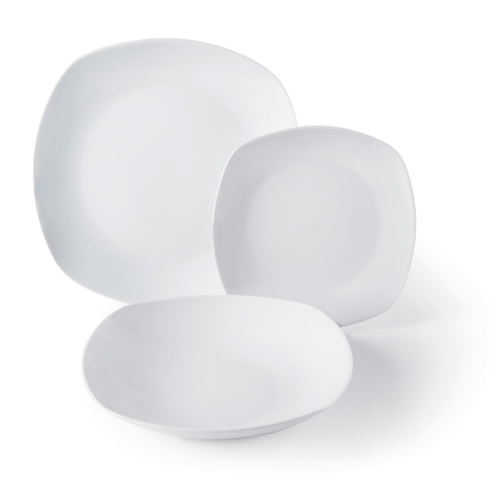 Service de table 18 pièces Excelsa – Square, Porcelaine Blanc