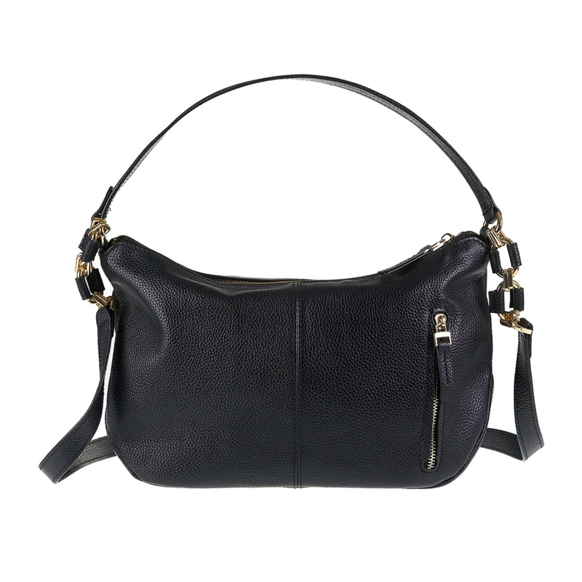 Borsa a spalla da donna Made in Italy - Modello Edera Plus - 100% pelle - 32.5 x 19.0 x 10.0 cm