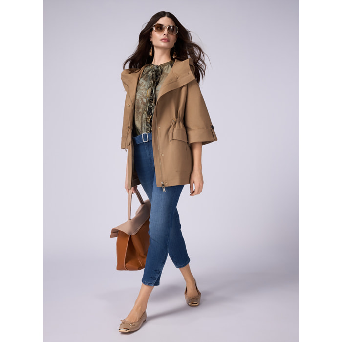 Oltre - Jeans con cintura e fibbia gioiello - Blu