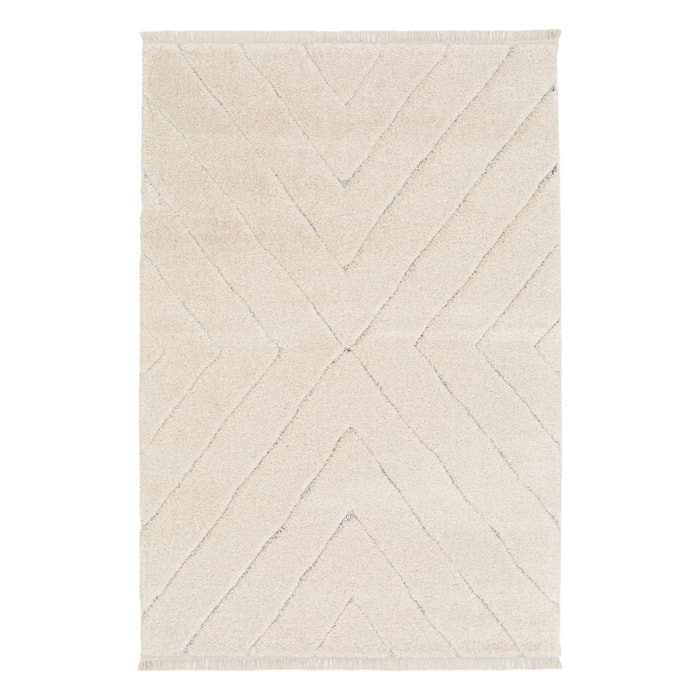 Tapis intérieur tufté avec légers reliefs créme MERYL