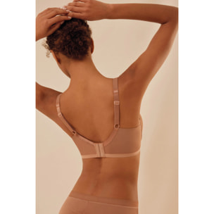 Reggiseno imbottito con ferretto marrone, coppe C, D ed E