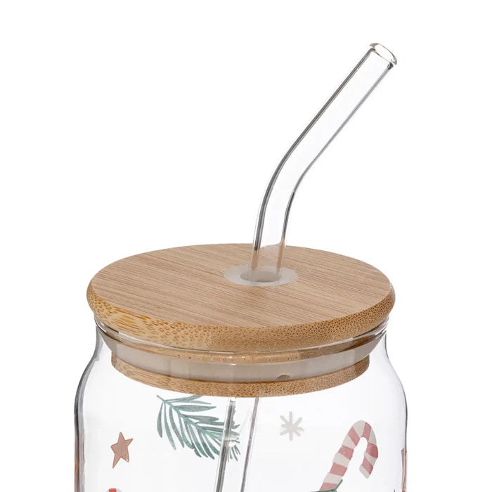 Gobelet verre avec paille 48 cl