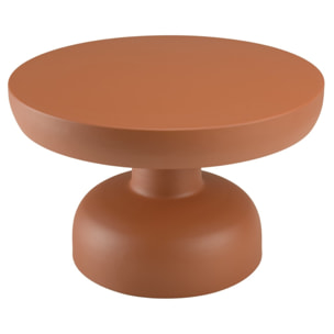 HORTENSE - Table basse ronde 60cm en fer couleur marron mat