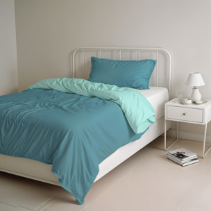 PARURE COPRIPIUMINO NATURAL COLOR PIAZZA E MEZZA - 100% COTONE MADE IN ITALY