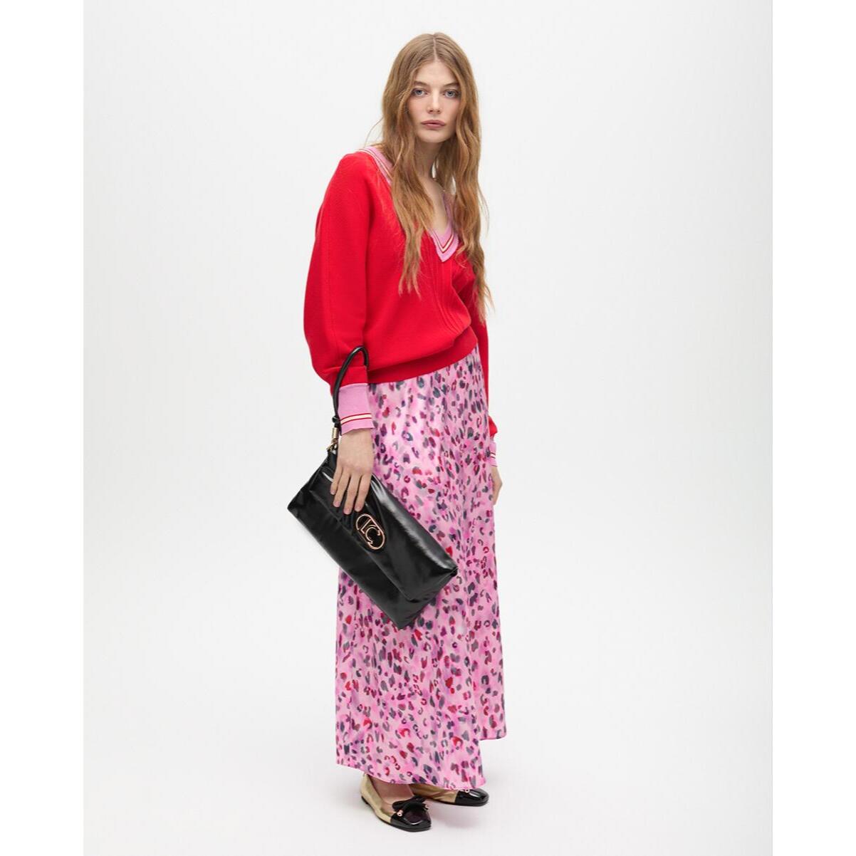 Gonna midi svasata stampa animale