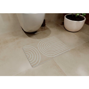 Tapis de salle de bain de 50x40 cm, lavable en machine, beige (SATDPREDWC07BE)