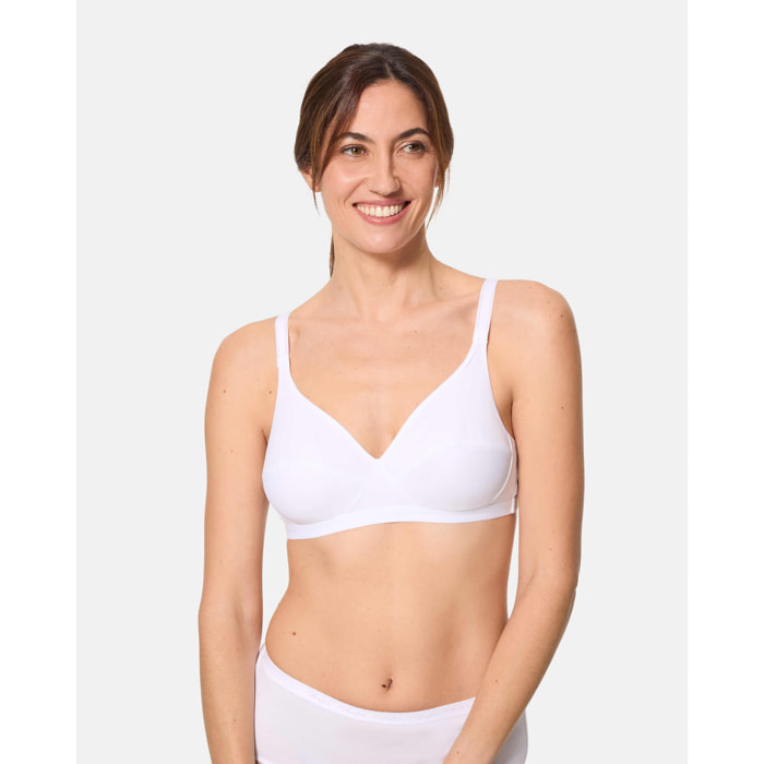 Sujetador sin aros de máxima sujeción de microfibra