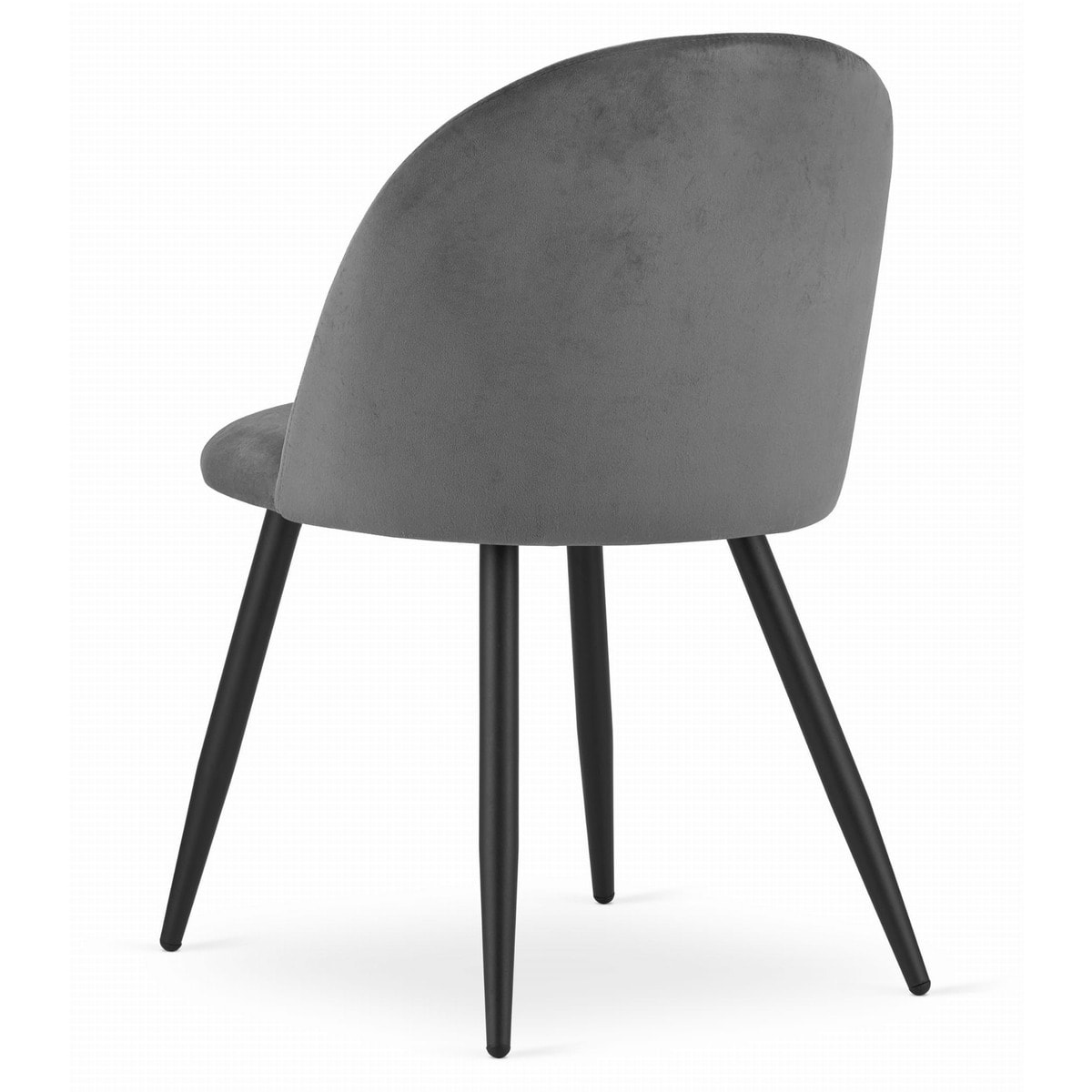 Sedia di design Bello in velluto grigio scuro e gambe nere