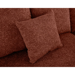 Spice - canapé d'angle réversible 4 places convertible avec coffre en tissu moucheté - Terracotta