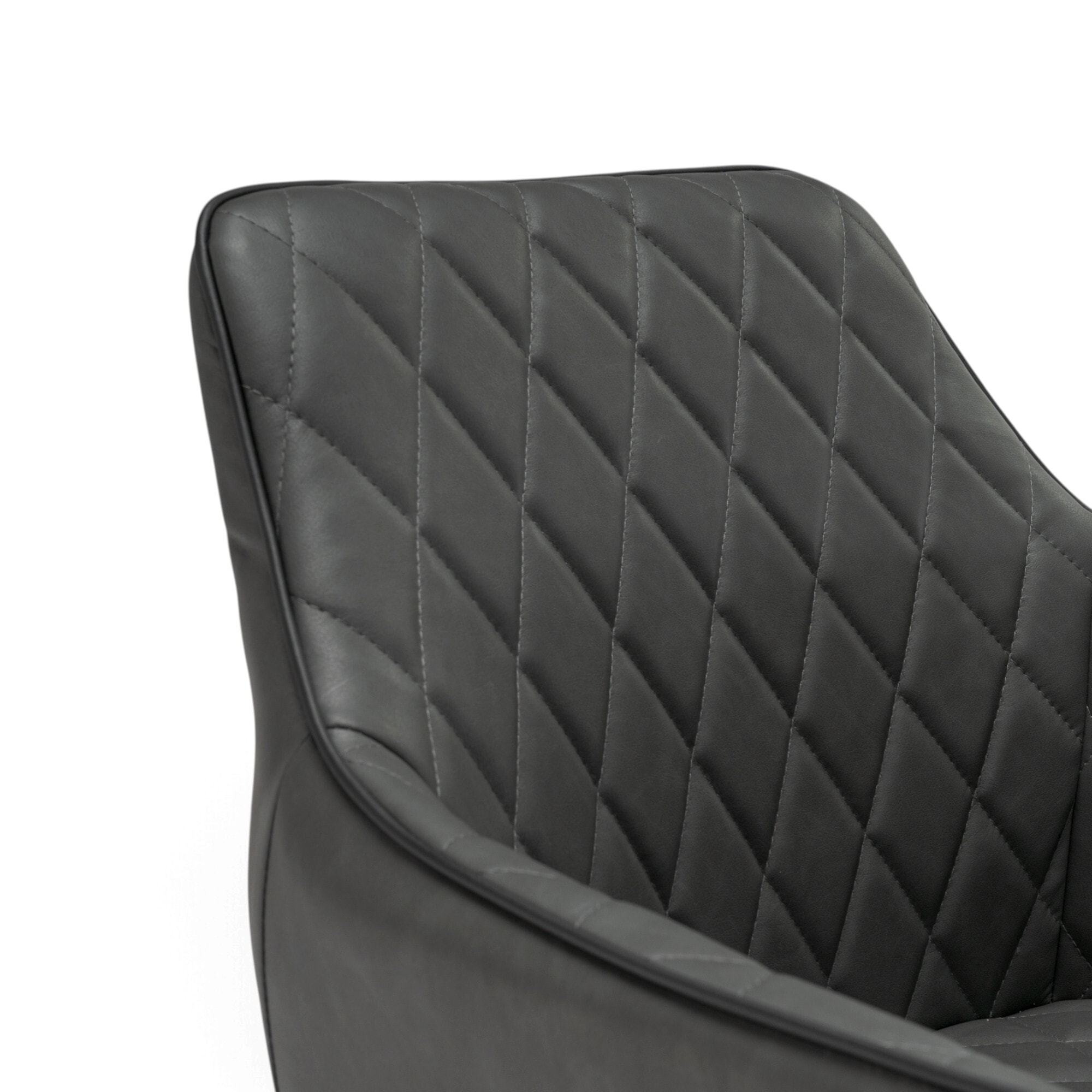 Set di 2 poltroncine LEON in similpelle antracite e gambe nere
