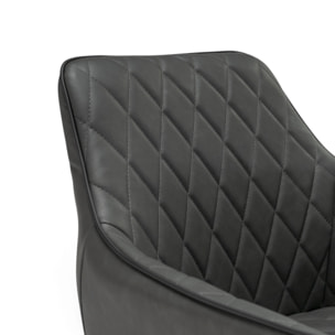 Set di 2 poltroncine LEON in similpelle antracite e gambe nere