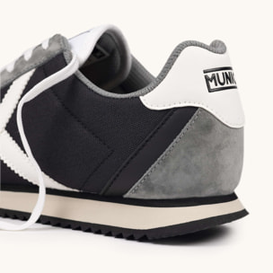 Zapatilla de Inspiración Retro años 70 en Gris y Marino MUNICH RIBER 15