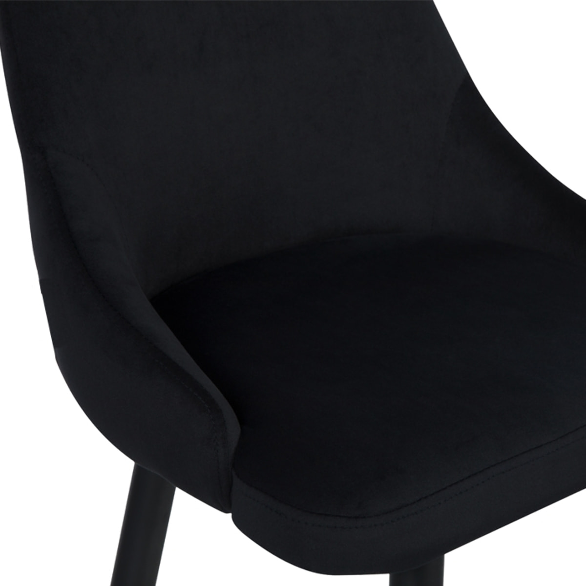 Lot de 2 chaises de bar 77.5 cm en velours noir - Aristote