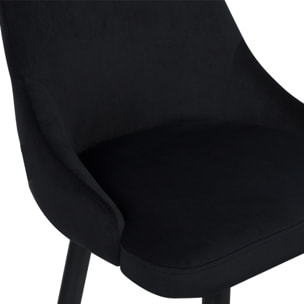 Lot de 2 chaises de bar 77.5 cm en velours noir - Aristote