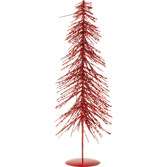 J-Line décoration sapin de Noël Paillettes - plastique - rouge - medium
