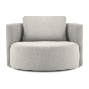 Fauteuil pivotant "Adam" bouclé gris clair