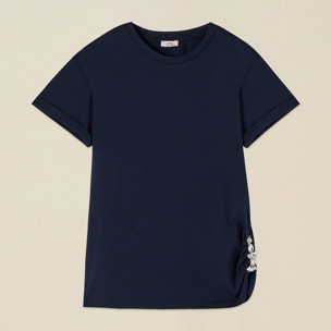 Oltre - T-shirt con dettaglio gioiello - Blu