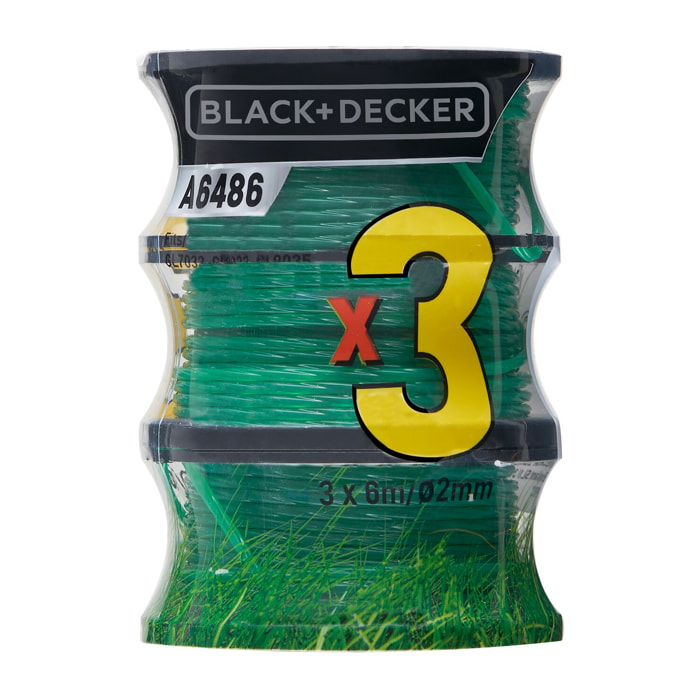 Lot de 3 bobines A6482 Reflex 6 m (2 + 1 gratuite) BLACK+DECKER A6486-XJ