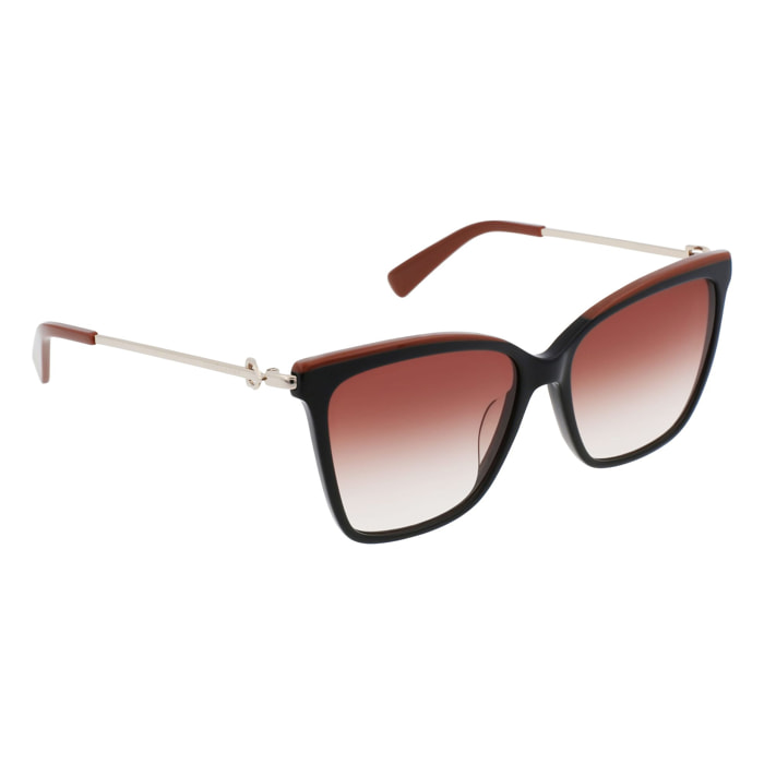 Longchamp - lunettes de soleil - noir - Couleur des verres : rouge - indice solaire : protection UV