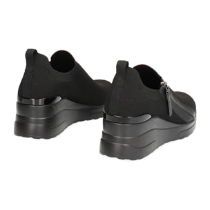 Slip on nere con zeppa 7 cm
